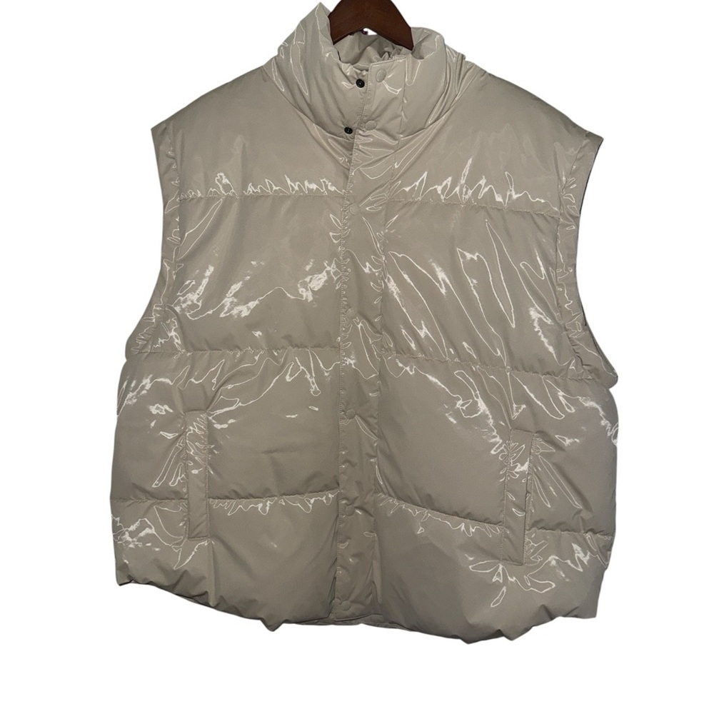 Offline Aerie Cream Puffer Vest lightweight Women